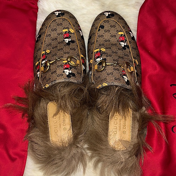 NWT GUCCI X DISNEY Princeton Lambswool Mules - Picture 7 of 16